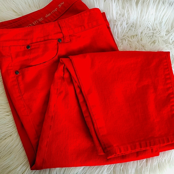 W-SIGNATURE Pants - Red Slim Crop Pants size 20W